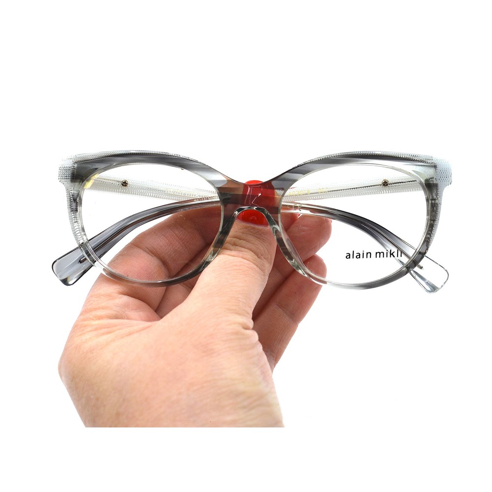 ALAIN MIKLI A03078 002 GREY WHITE AUTHENTIC EYEGLASSES FRAMES - Picture 9 of 9